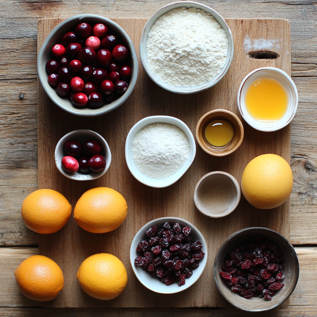 Festive Christmas Cranberry Orange Cookies ingredients