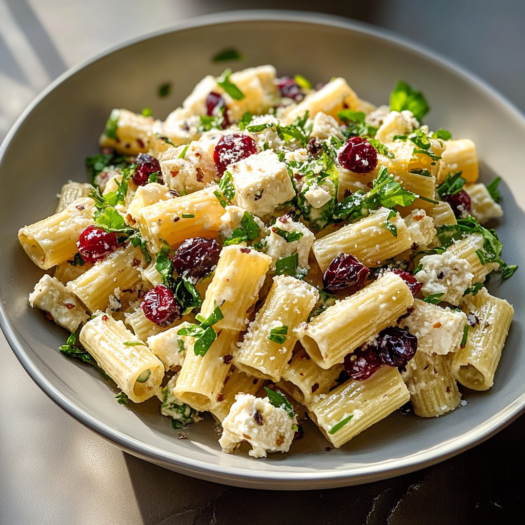 Feta Cranberry Rigatoni Salad