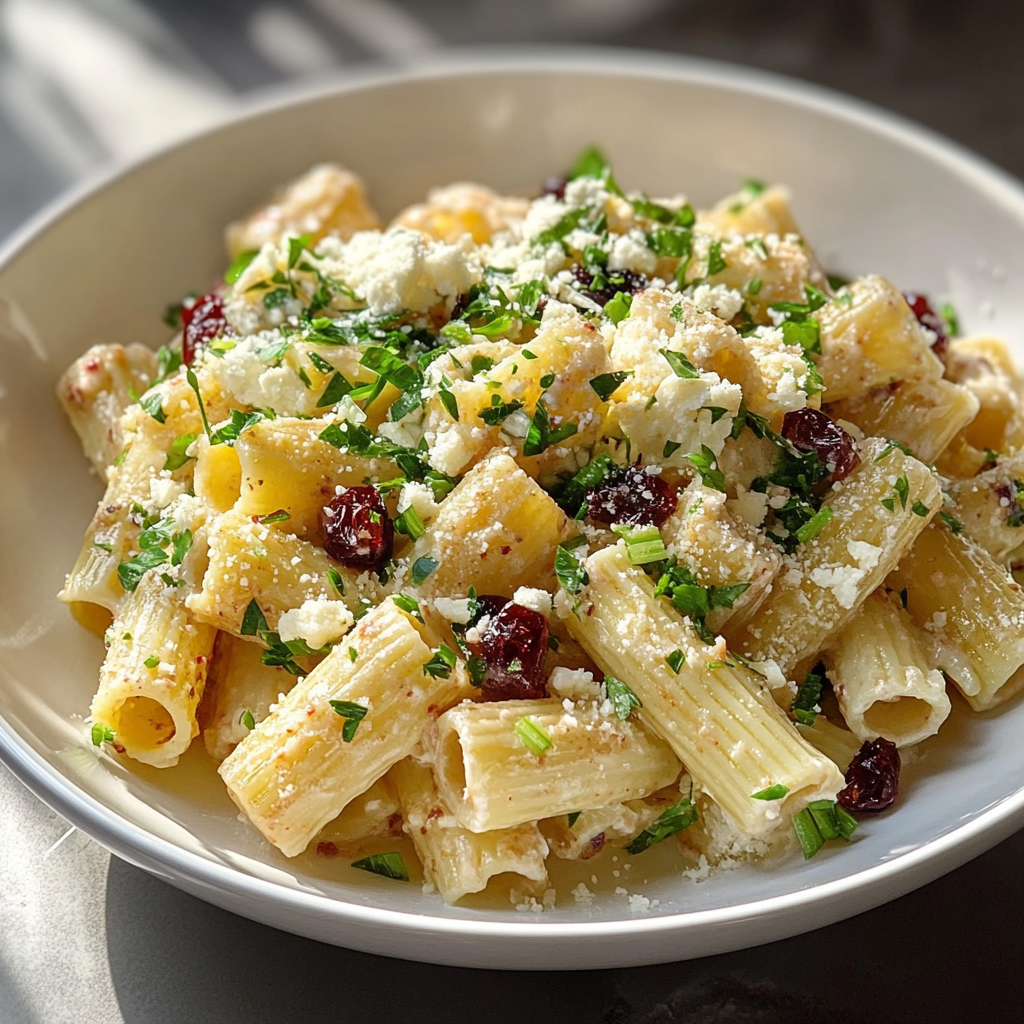 Feta Cranberry Rigatoni Salad