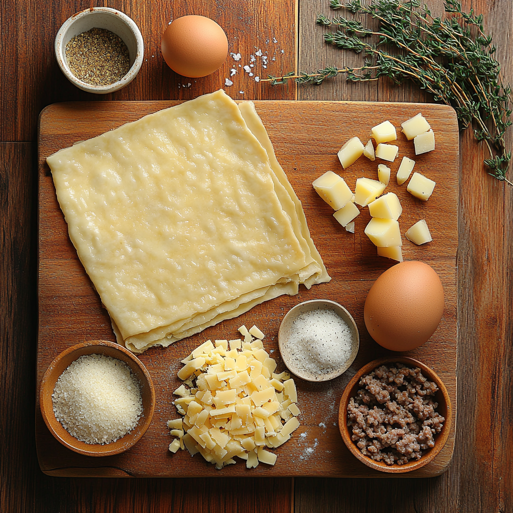 French Onion Sausage Rolls ingredients