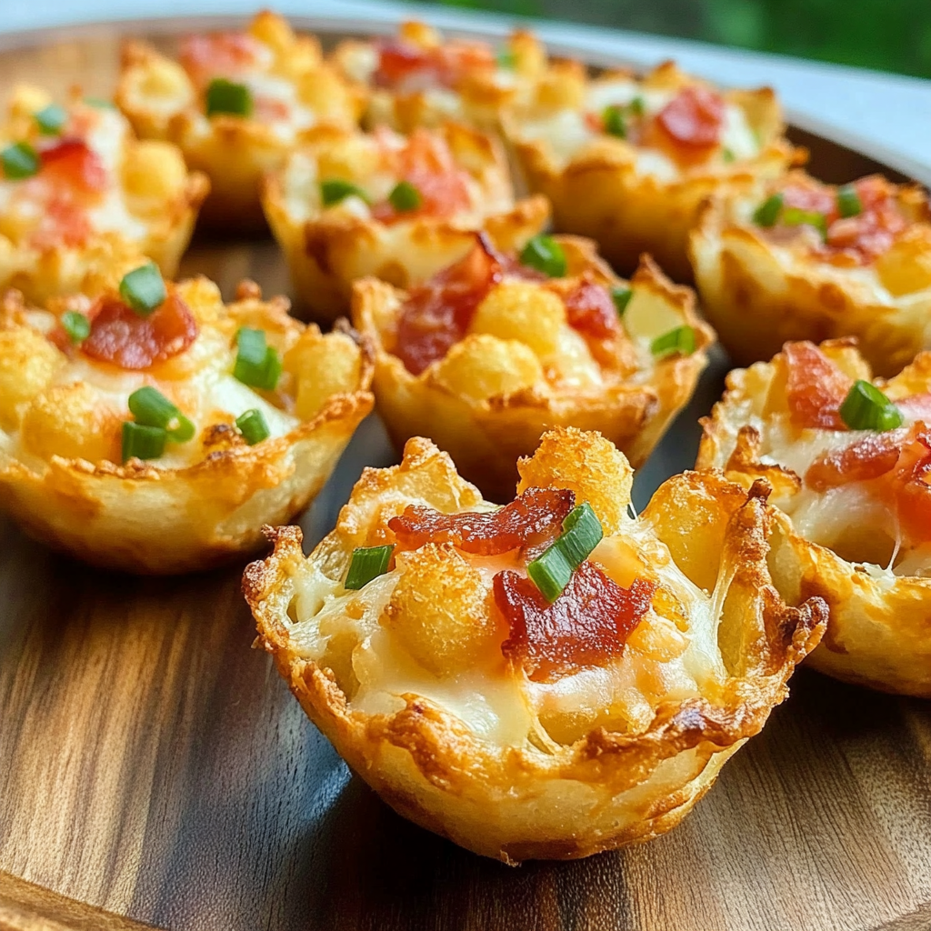 Holiday Tater Tot Appetizer Cups