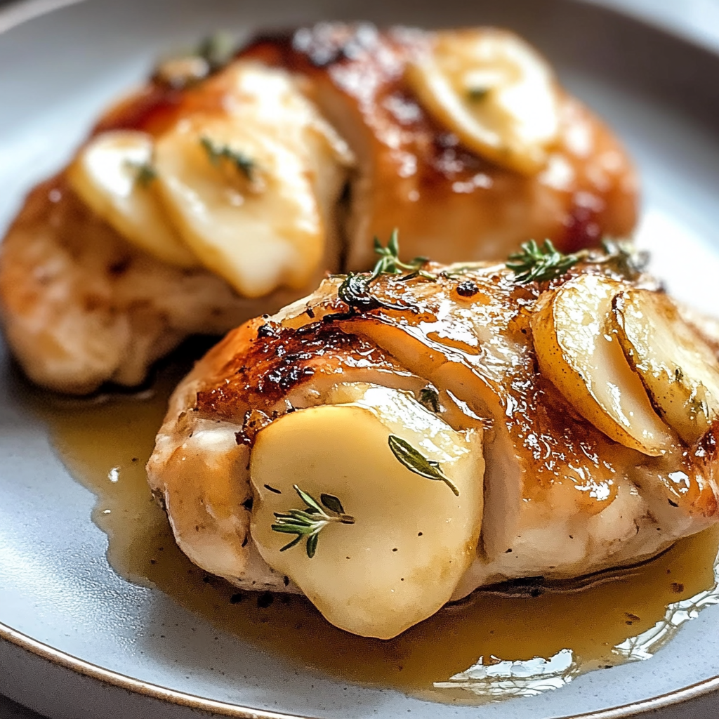 Maple Glazed Apple and Brie Stuffed Chicken Delight