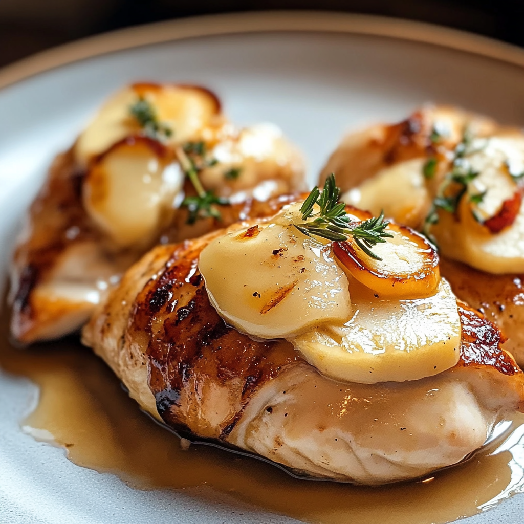 Maple Glazed Apple and Brie Stuffed Chicken Delight