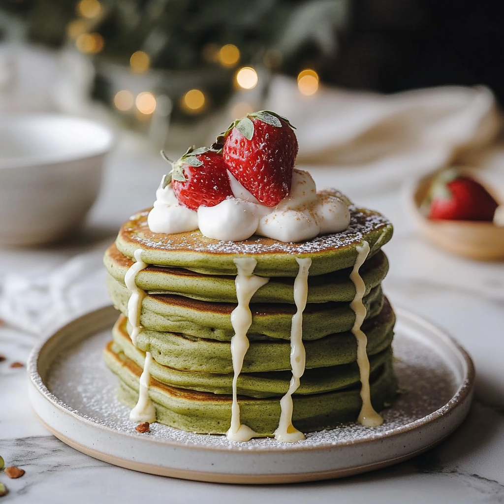Matcha Christmas Tree Pancakes