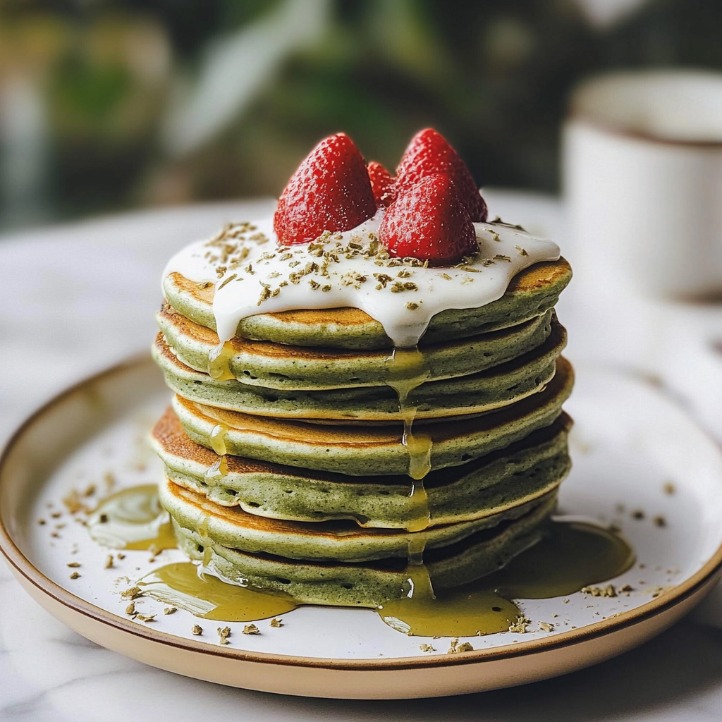 Matcha Christmas Tree Pancakes
