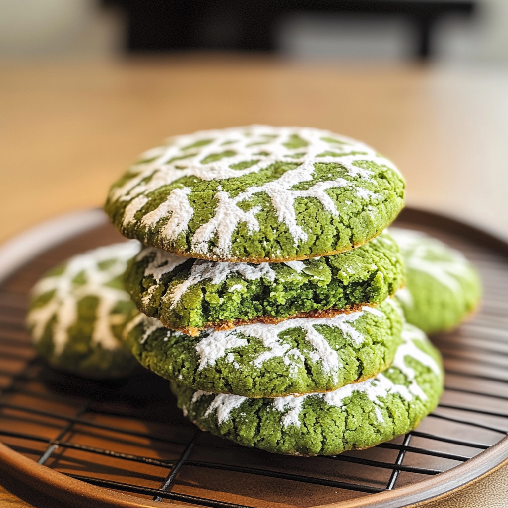 Matcha Crinkle Cookies