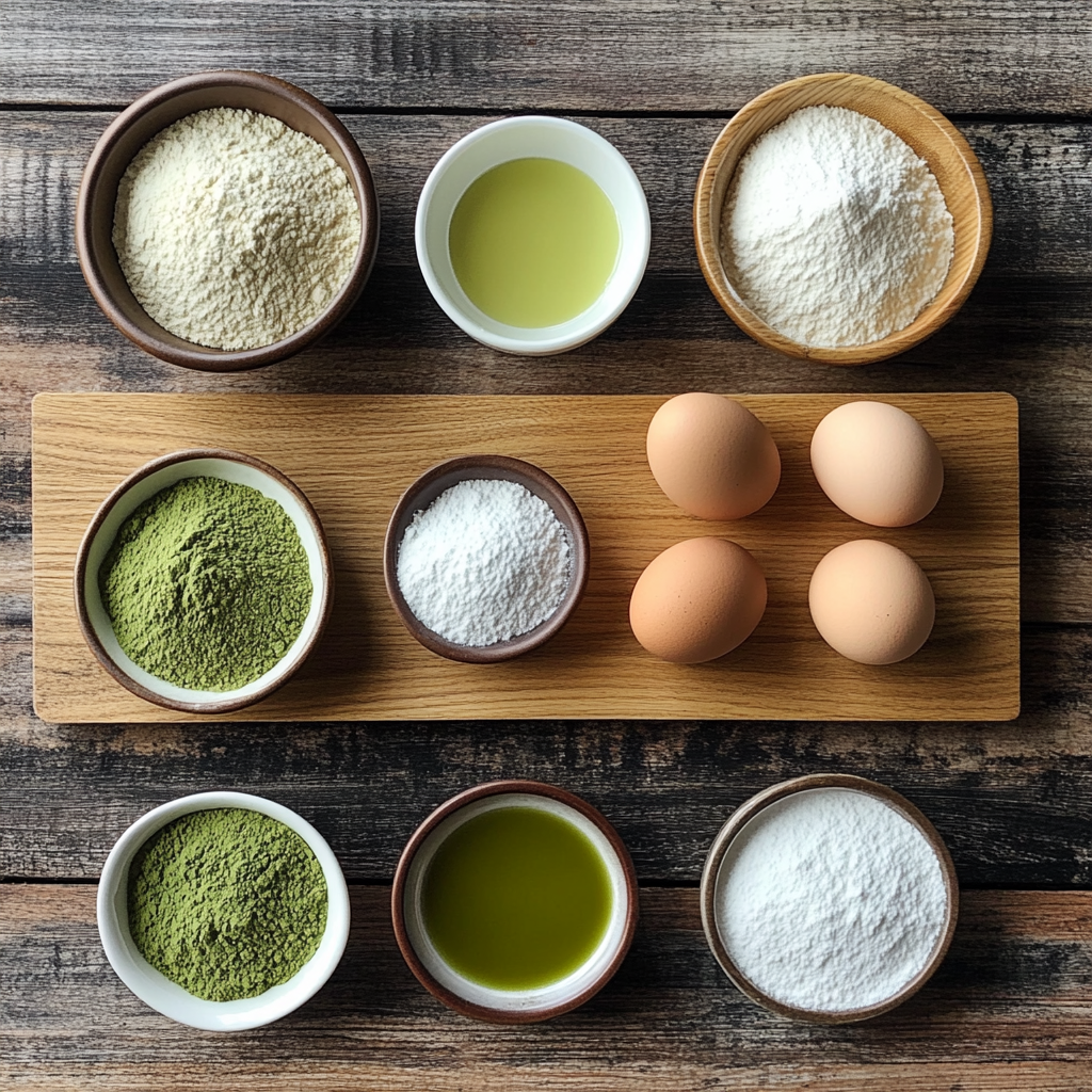 Matcha Crinkle Cookies ingredients
