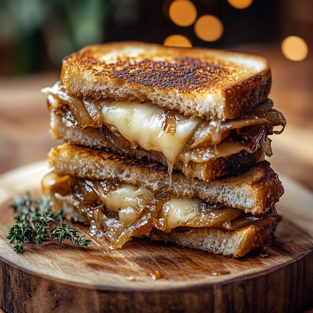 Pear & Apple Grilled Cheese With Caramelized Onions
