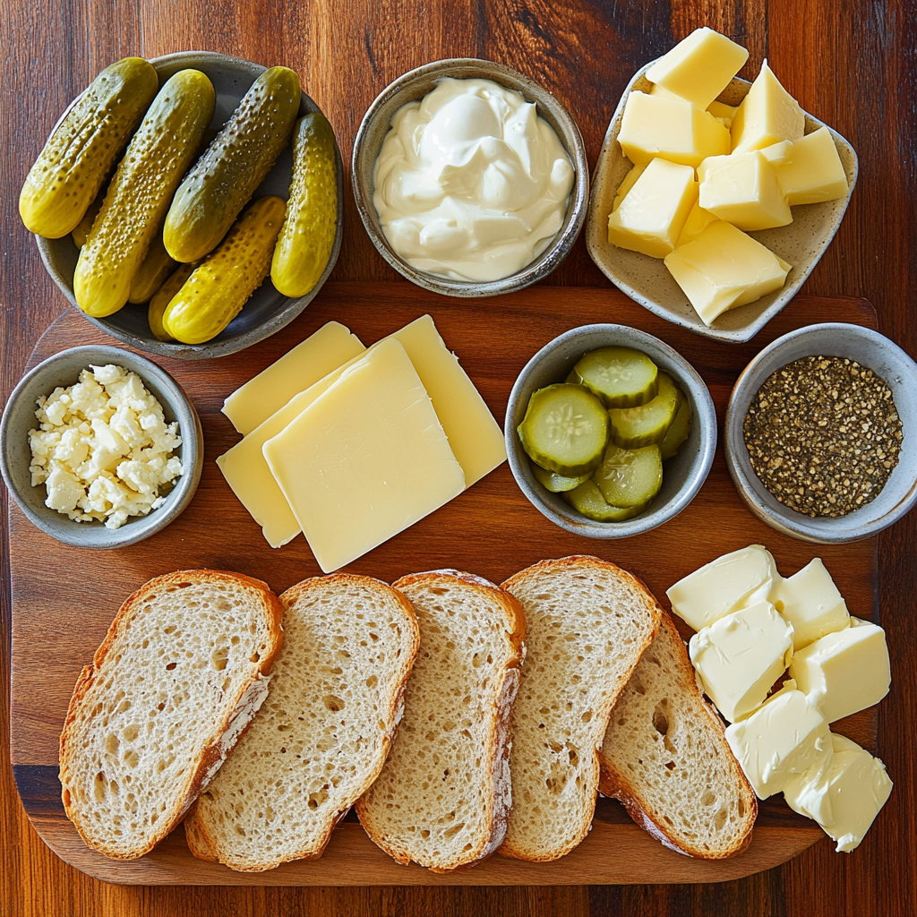 Pickle-Garlic Butter Cuban ingredients