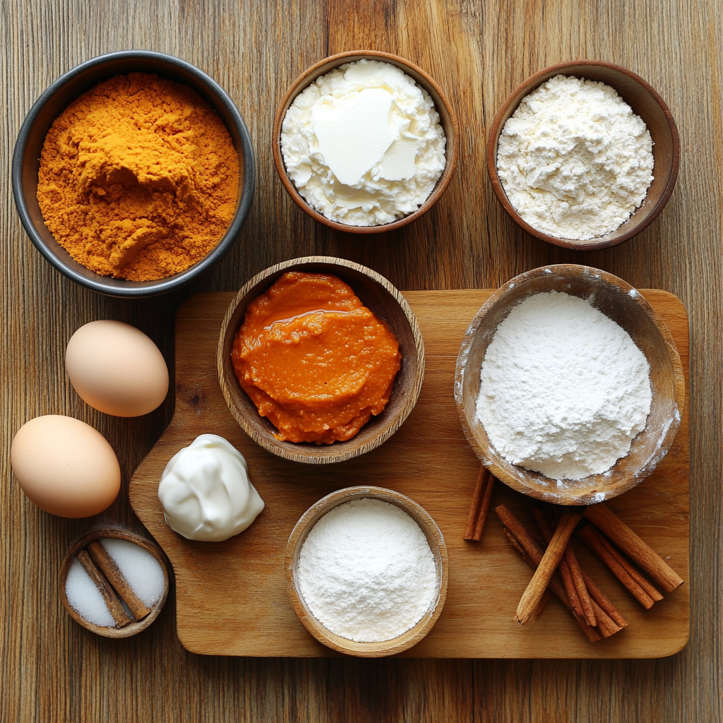 Pumpkin Cupcakes with Cream Cheese Frosting ingredients