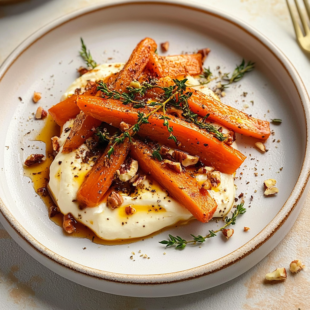 Roasted Carrots with Whipped Ricotta and Hot Honey