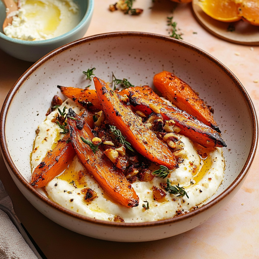 Roasted Carrots with Whipped Ricotta and Hot Honey