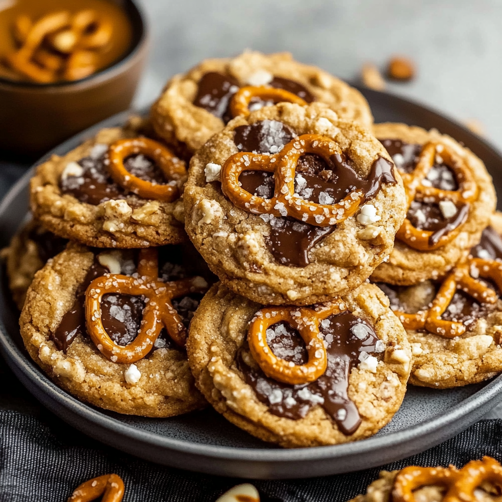 Salted Caramel Pretzel Cookies