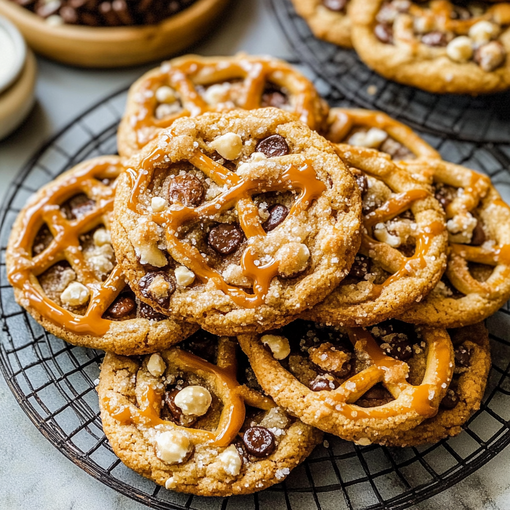 Salted Caramel Pretzel Cookies