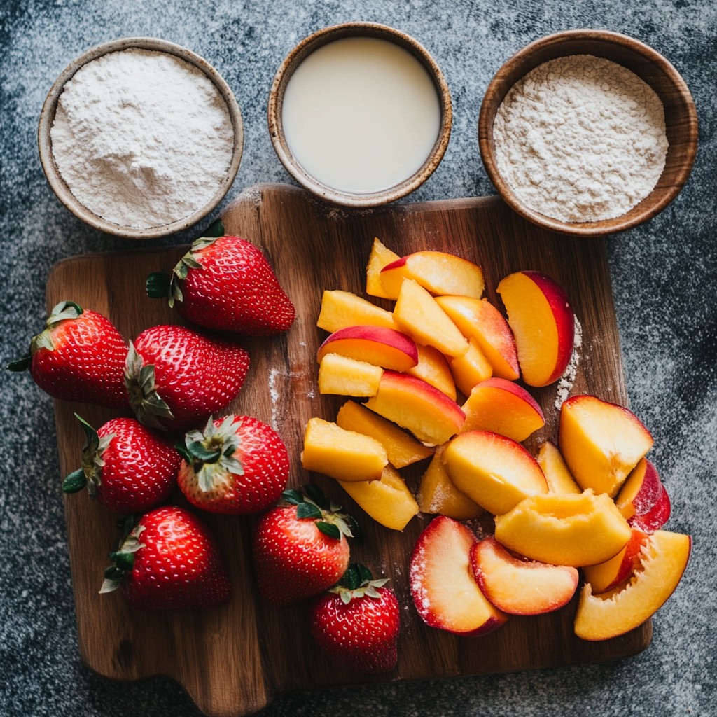 Strawberry Peach Cobbler ingredients