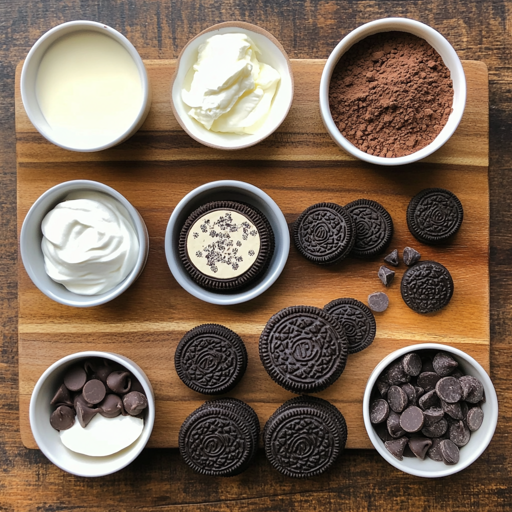 Triple Chocolate Cheesecake ingredients