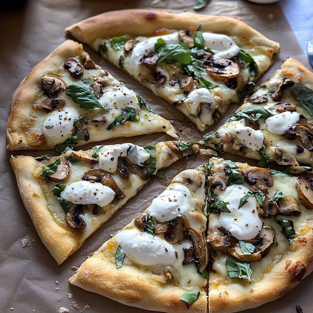 Truffle and Mushroom White Pizza