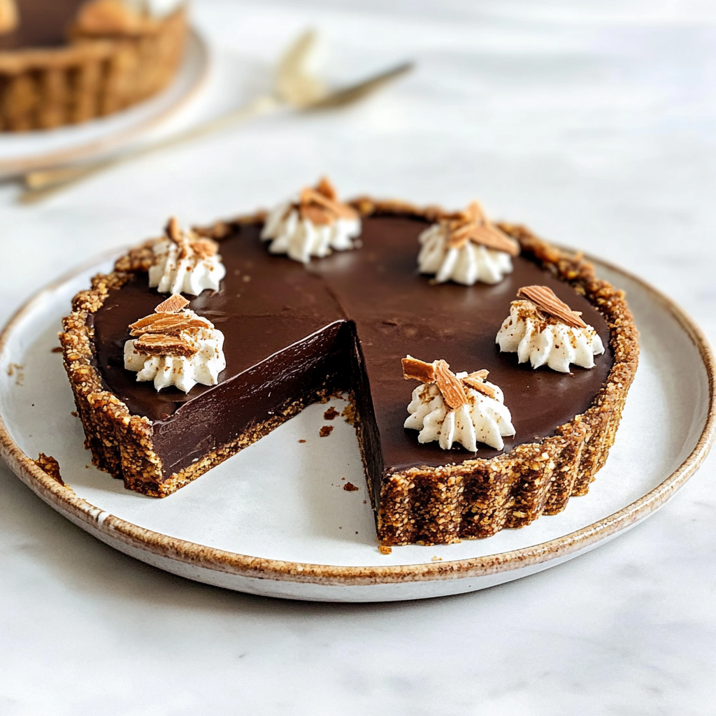 Vegan Gingerbread Chocolate Tart