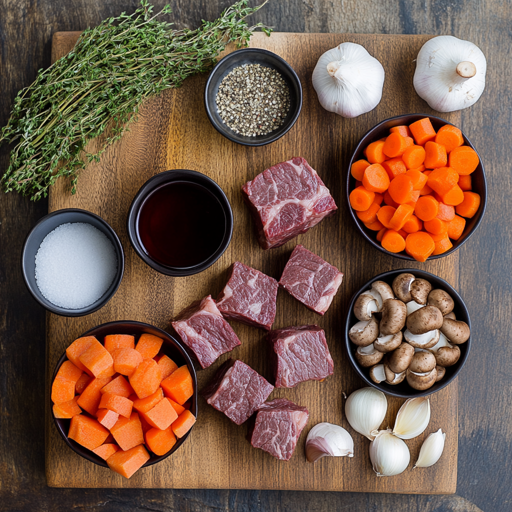 christmas Classic Beef Bourguignon ingredients