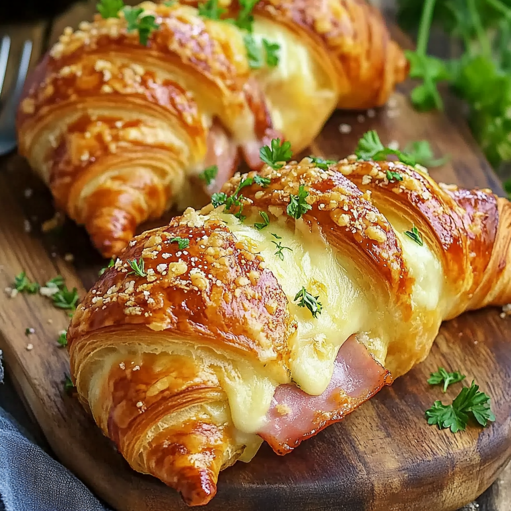Baked Ham and Cheese Croissants