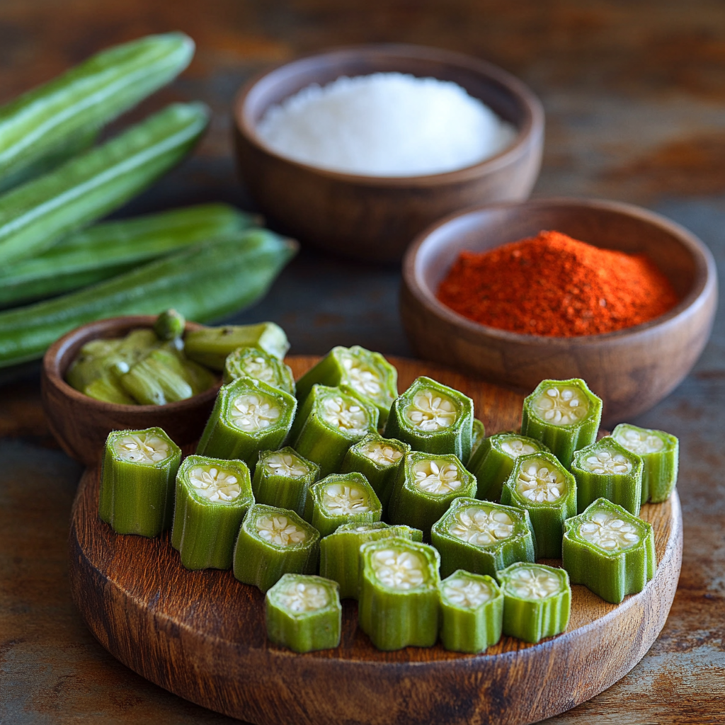 Air Fryer Okra ingredients