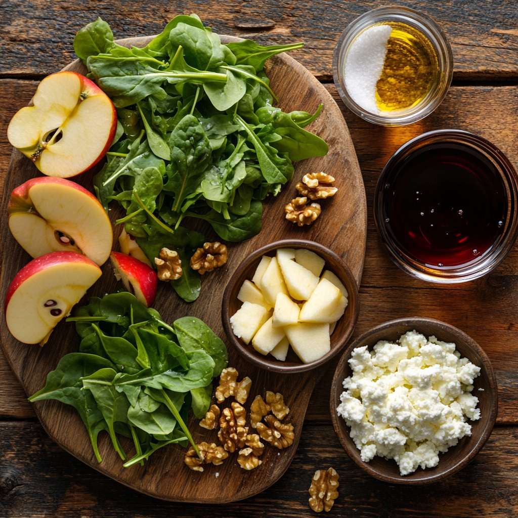 Apple and Feta Salad ingredients