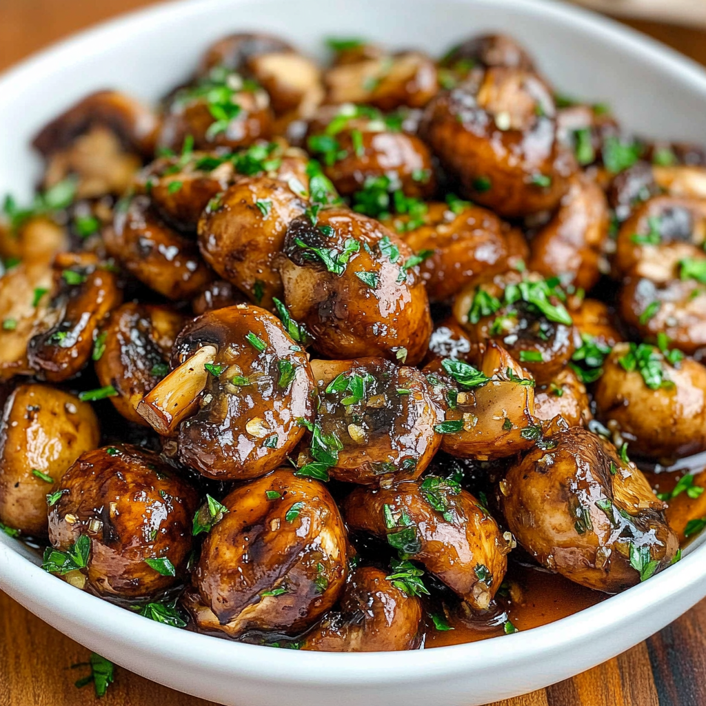 Balsamic Soy Roasted Garlic Mushrooms