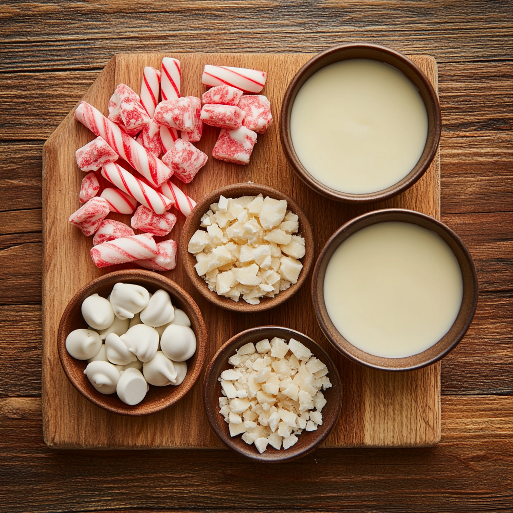 Candy Cane Fudge ingredients