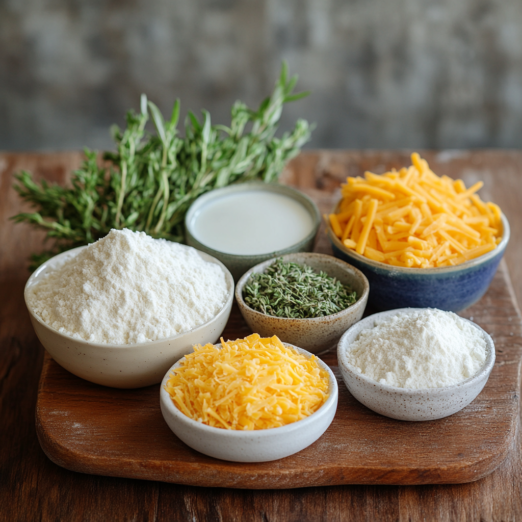 Cheddar and Herb Soda Bread ingredients
