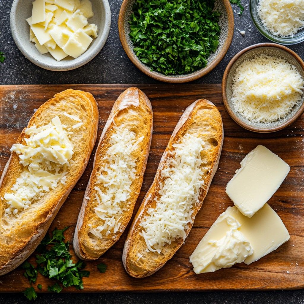 Cheesy Garlic Bread ingredients