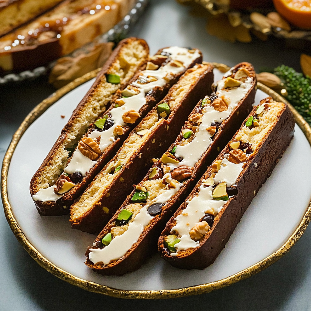 Christmas Candied Orange and Pistachio Biscotti