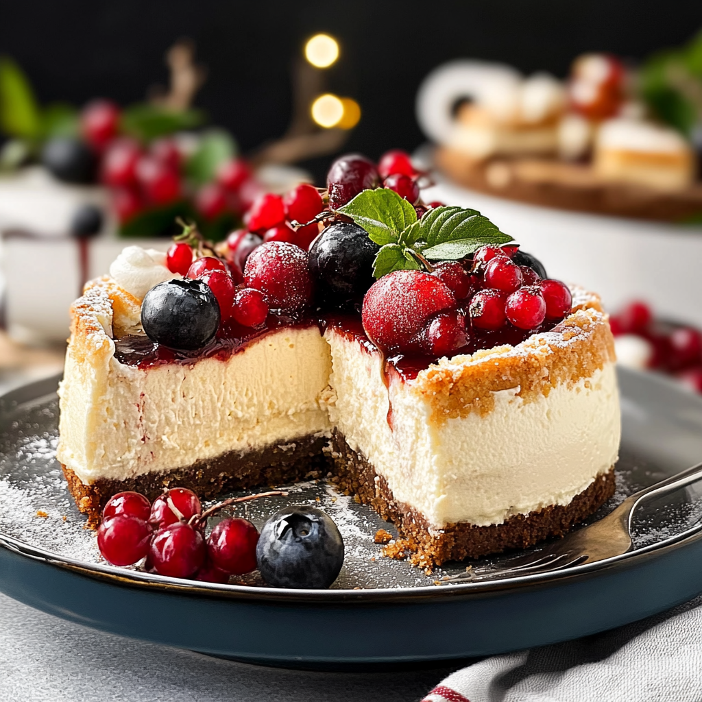 Christmas Chai-Spiced White Chocolate Cheesecake