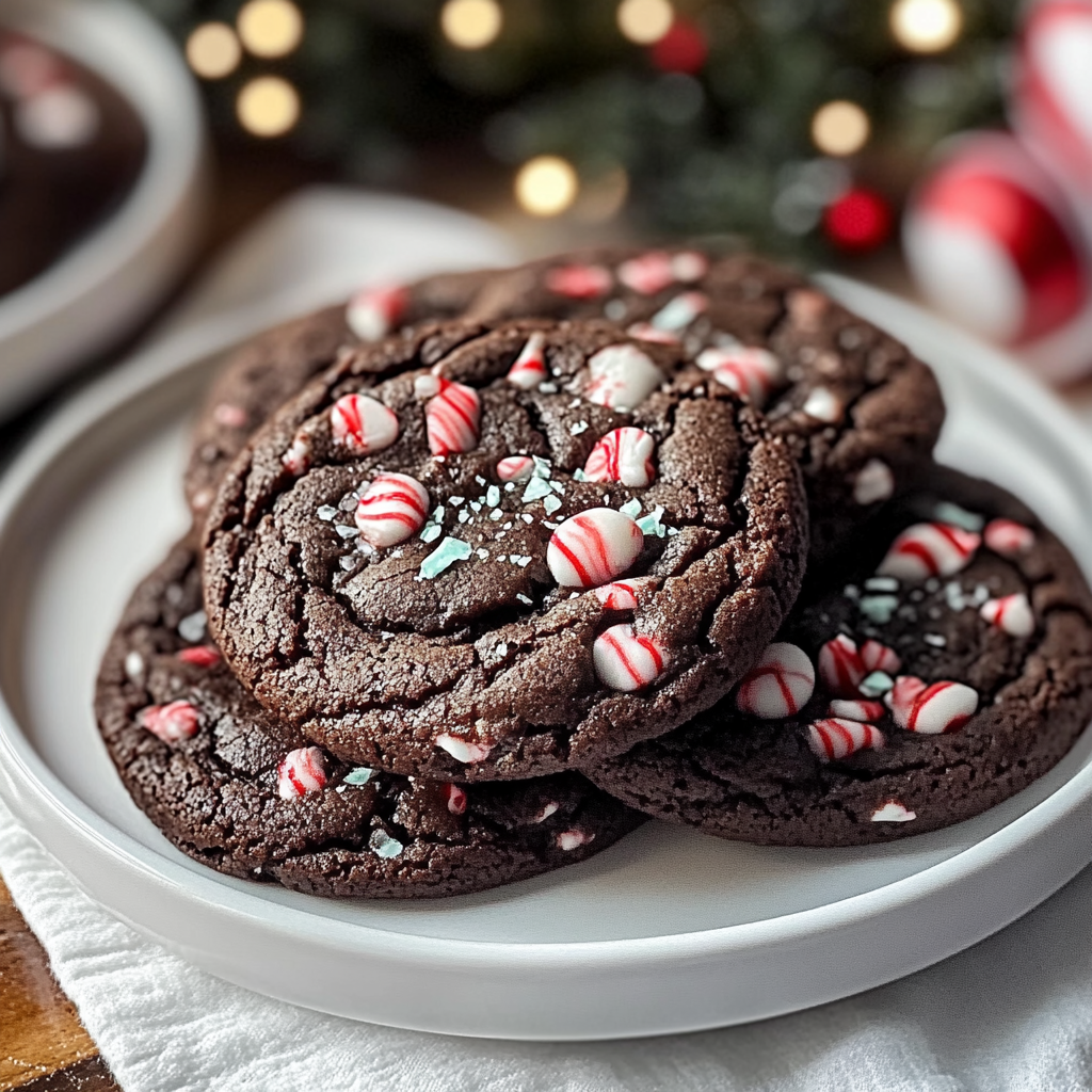 Christmas Chocolate Peppermint Cookies