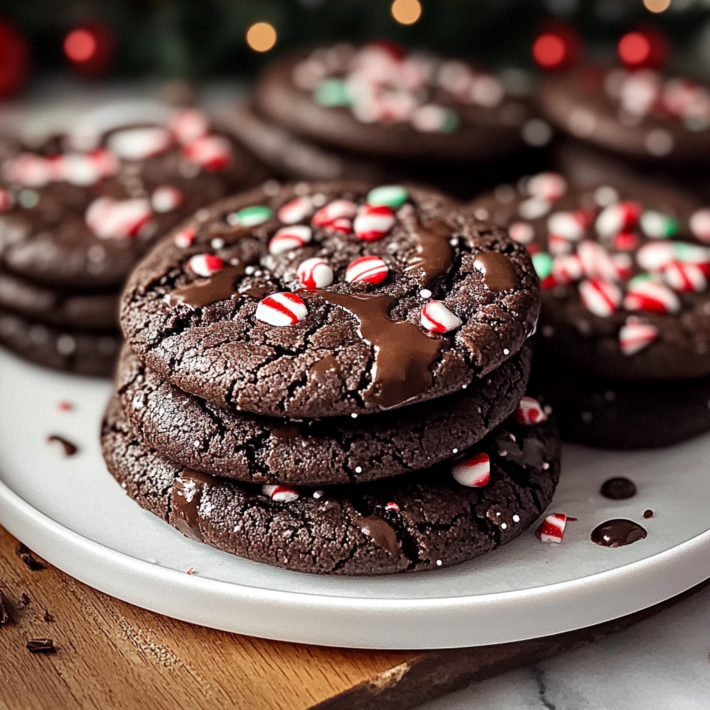 Christmas Chocolate Peppermint Cookies