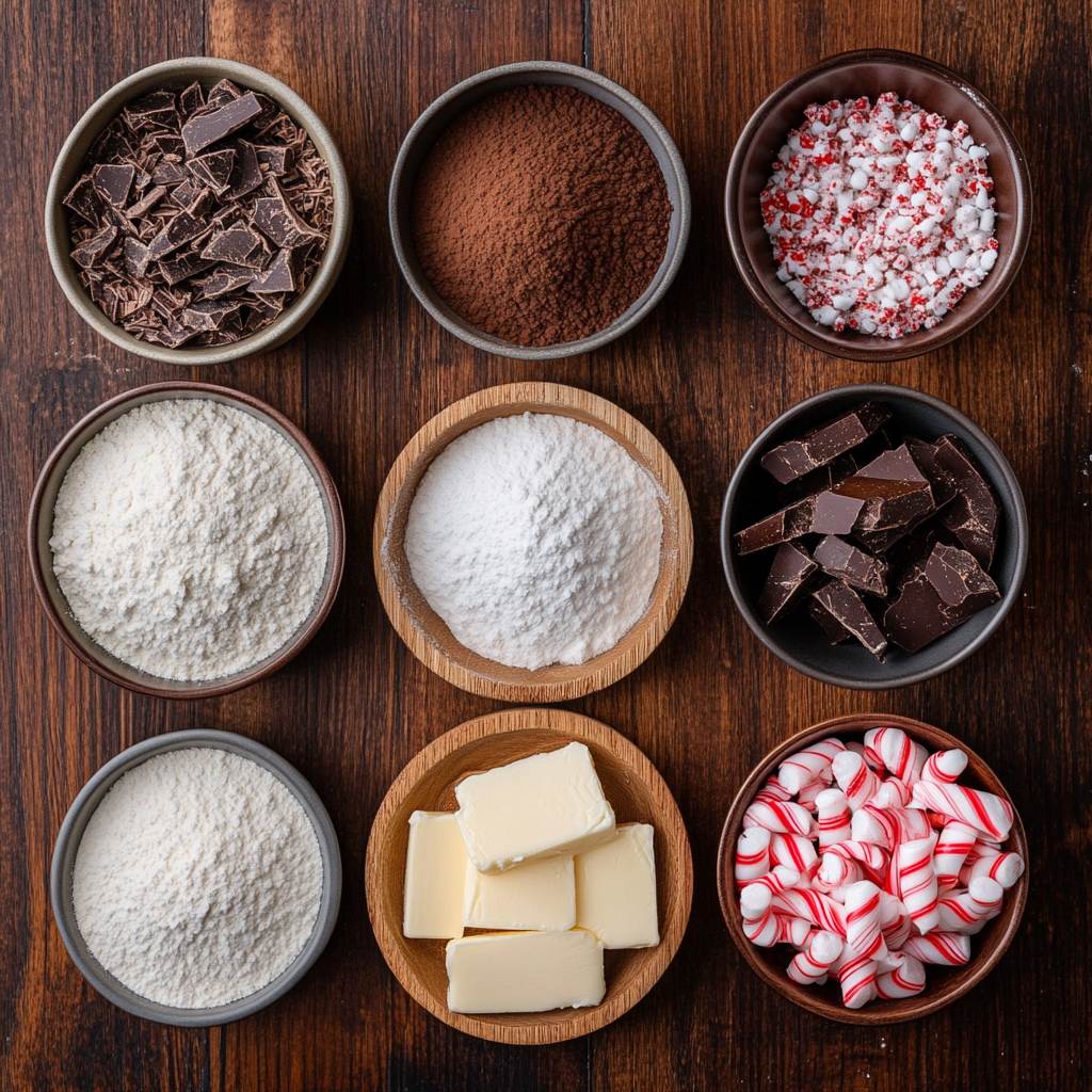 Christmas Chocolate Peppermint Cookies ingredients