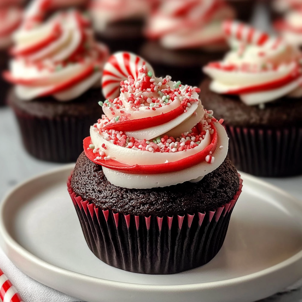 Christmas Chocolate Peppermint Cupcakes