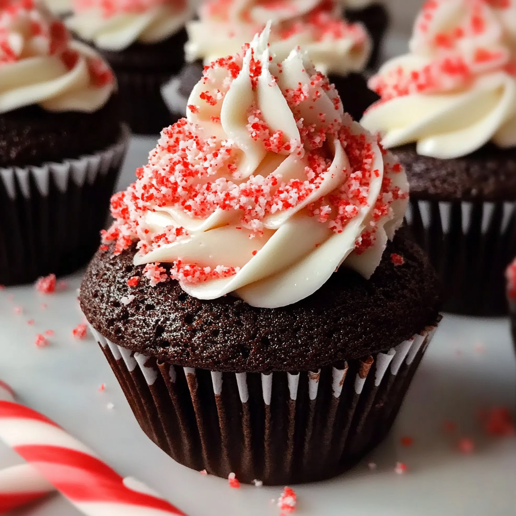 Christmas Chocolate Peppermint Cupcakes