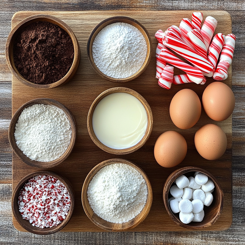 Christmas Chocolate Peppermint Cupcakes ingredients