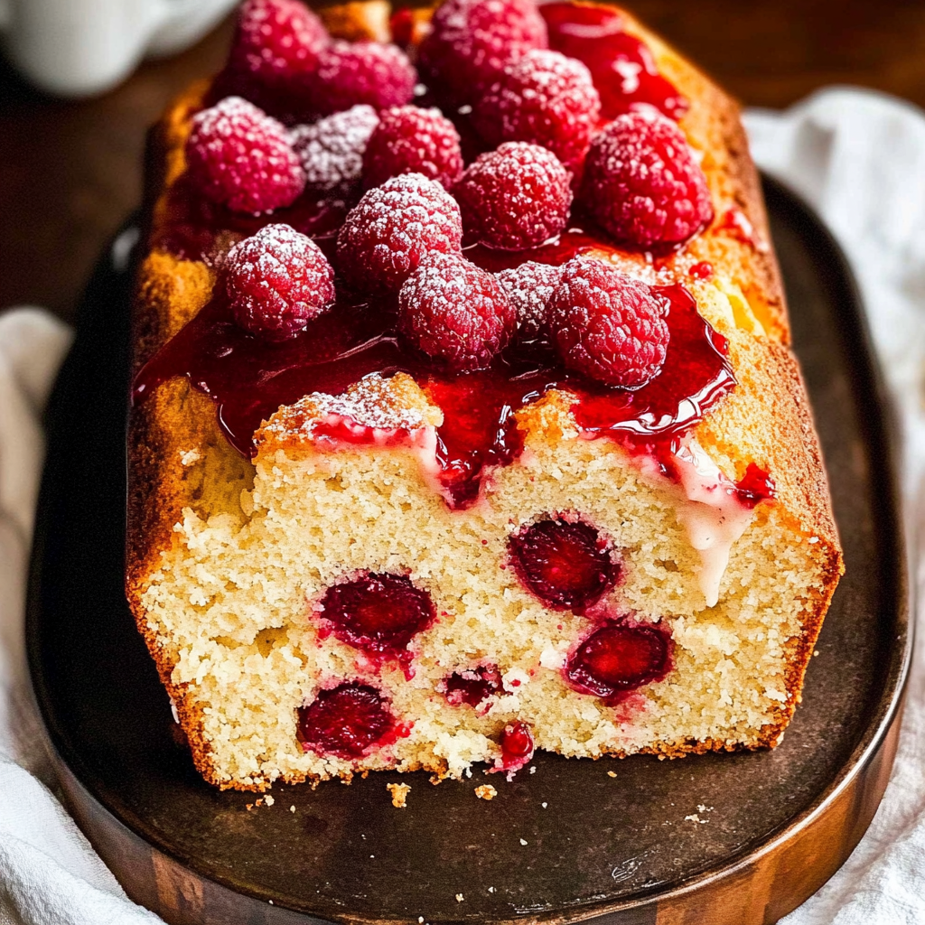 Christmas Glazed White Chocolate Raspberry Loaf