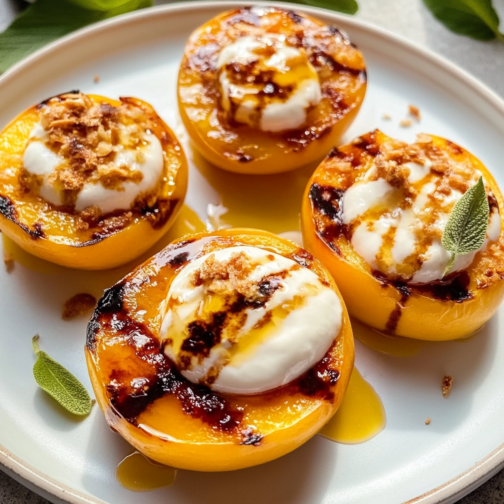 Christmas Holiday Grilled Peaches