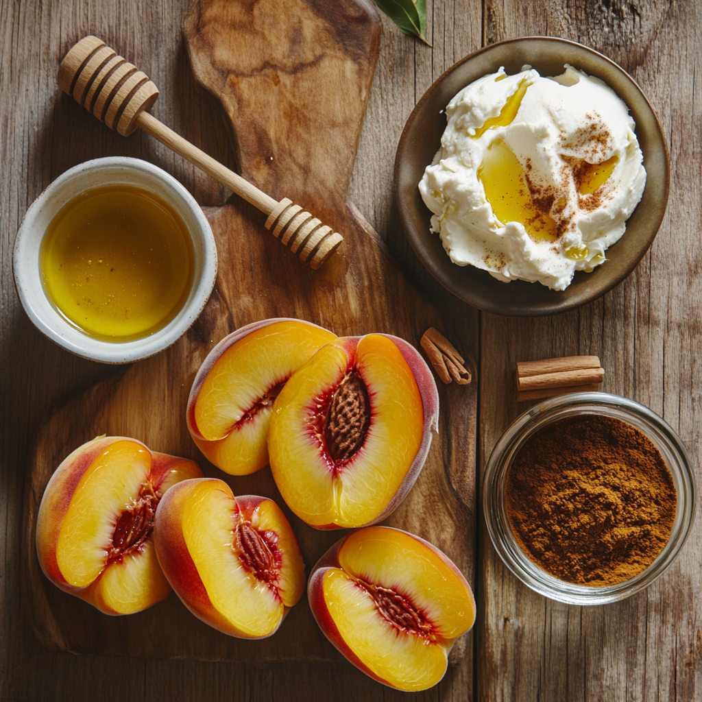 Christmas Holiday Grilled Peaches ingredients