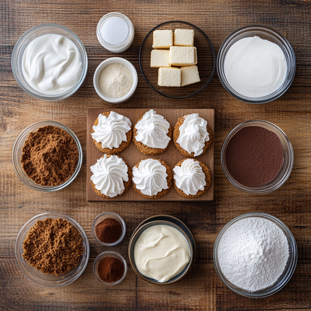 Christmas No Bake Dubai Cheesecake Bars ingredients