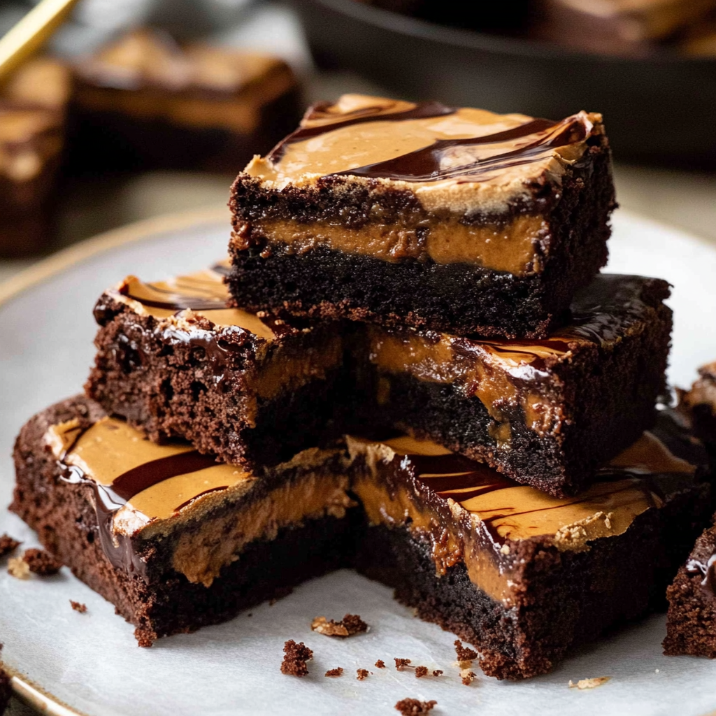 Christmas Peanut Butter Stuffed Brownies