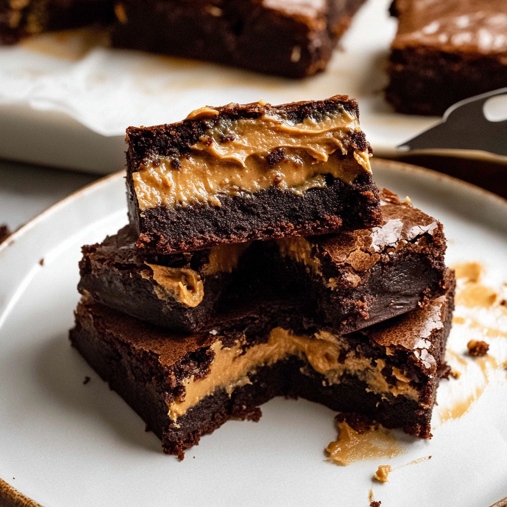 Christmas Peanut Butter Stuffed Brownies