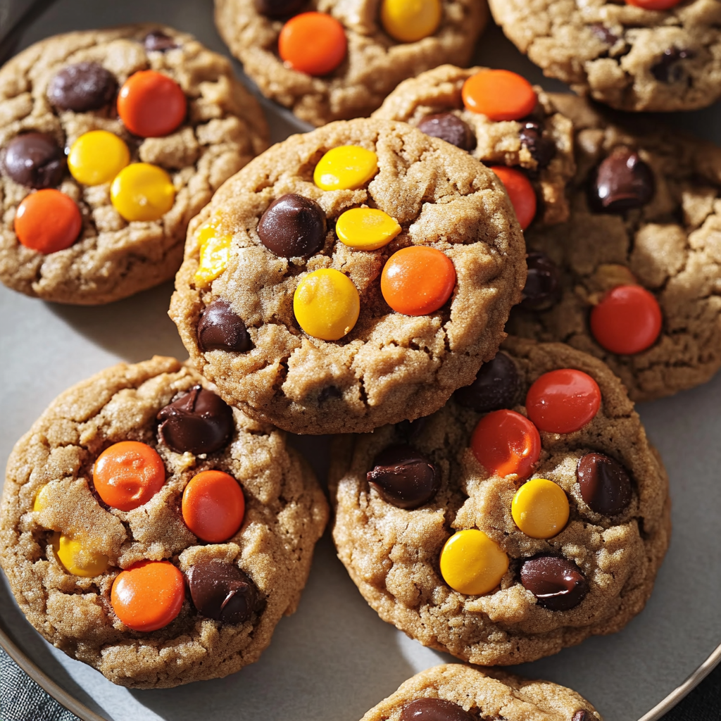 Christmas Reese's Pieces Peanut Butter Cookies