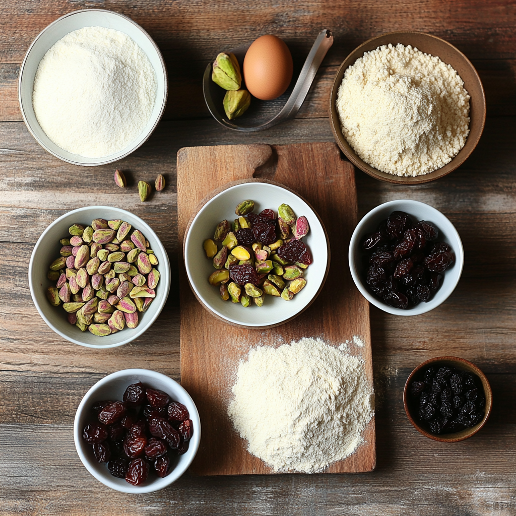 Christmas Spumoni Cookies (Cherry, Pistachio, Chocolate) ingredients