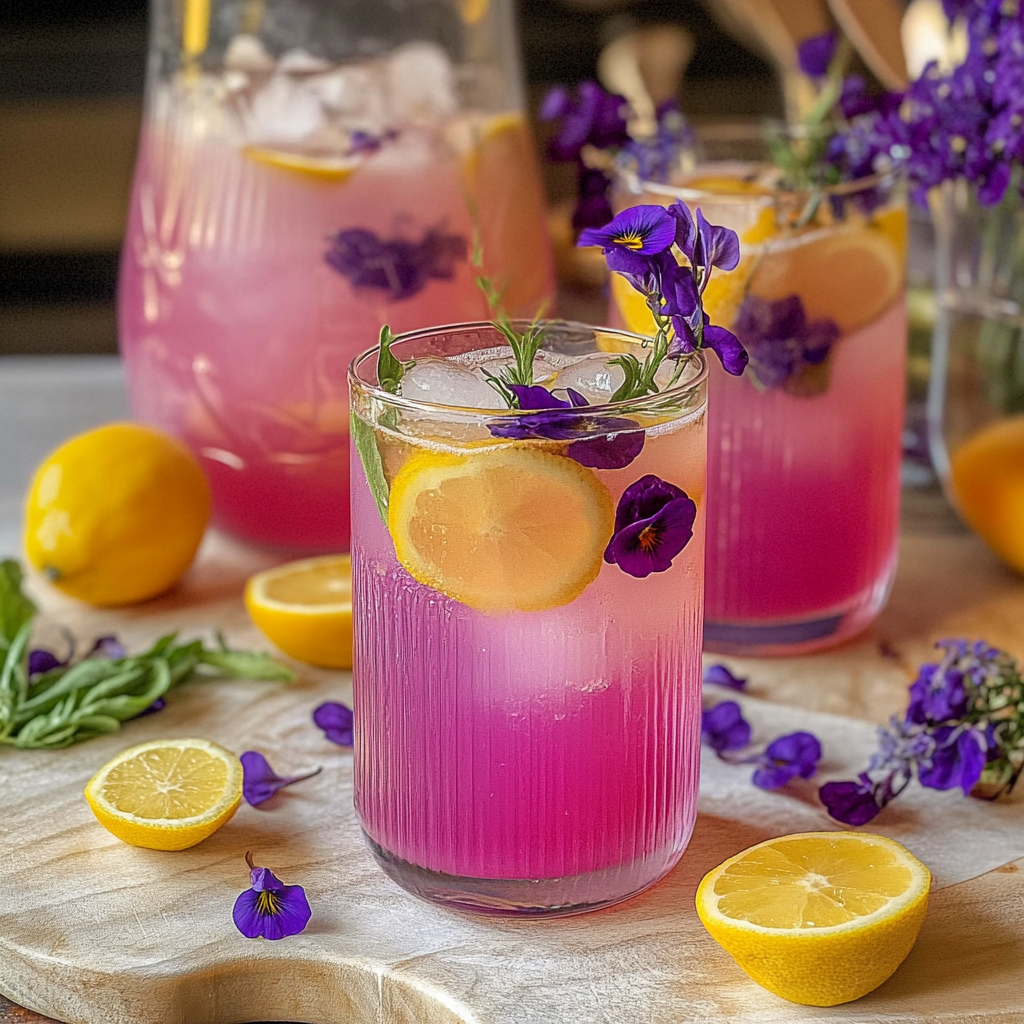 Christmas Violet Lemonade (No Alcohol)