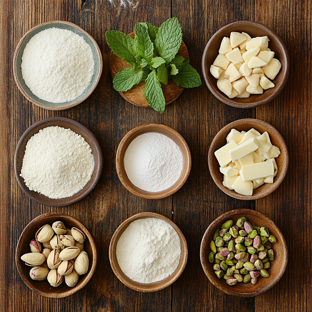 Christmas White Chocolate Pistachio Tart ingredients