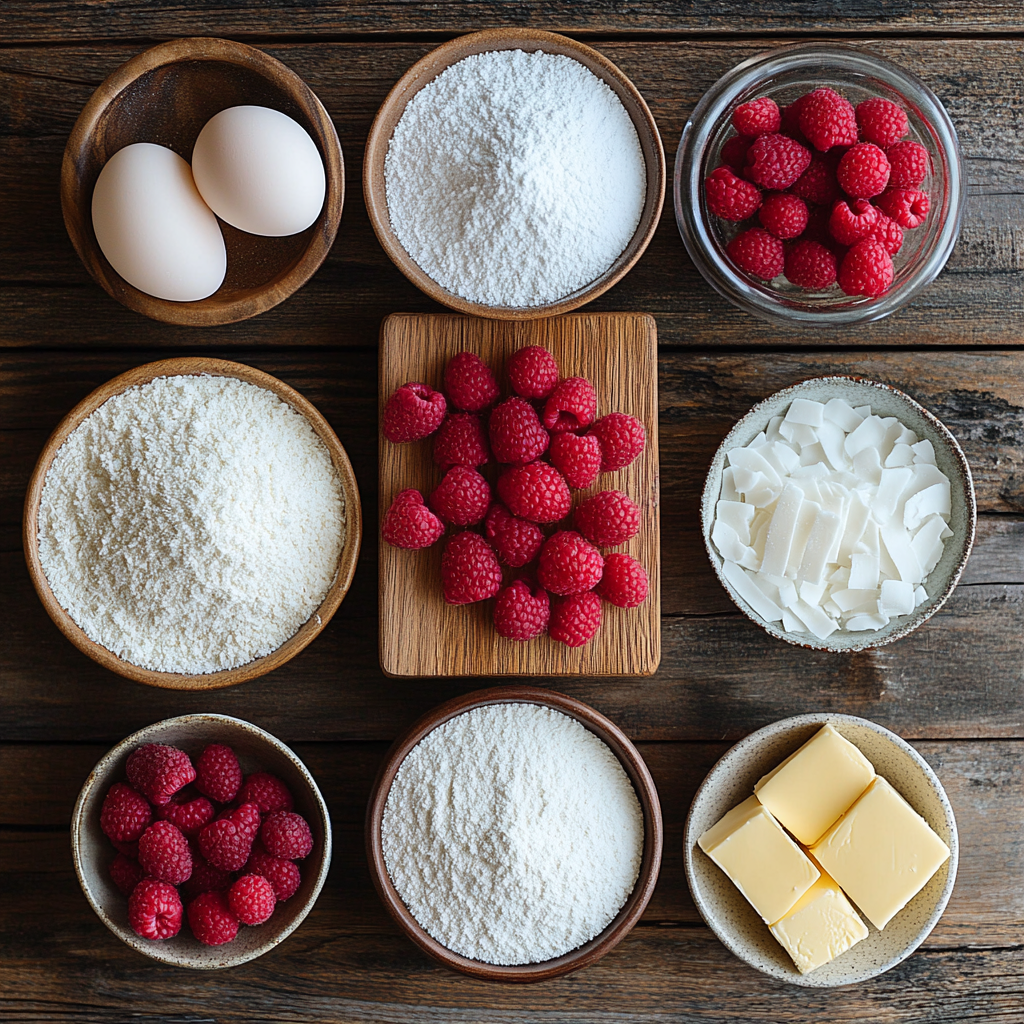 Coconut Raspberry Cake ingredients