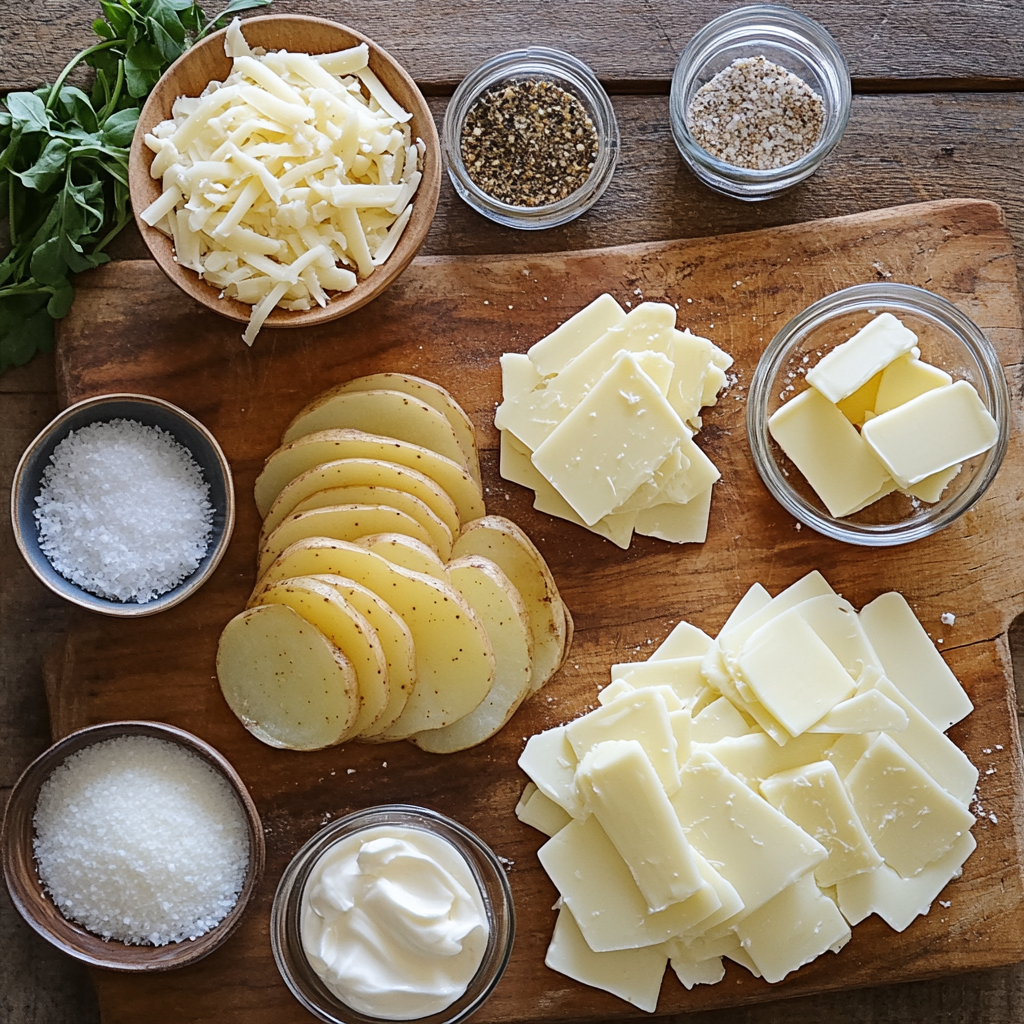 Copycat Ruth’s Chris Potatoes au Gratin ingredients